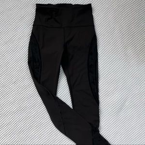Lululemon Mesh-Lined Legging, Black, Size 4
